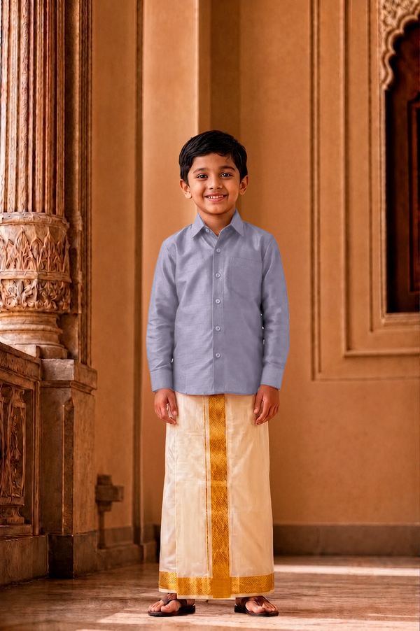 Silk Line Kids Shirt - Regular Fit - Slate Lavender (34)