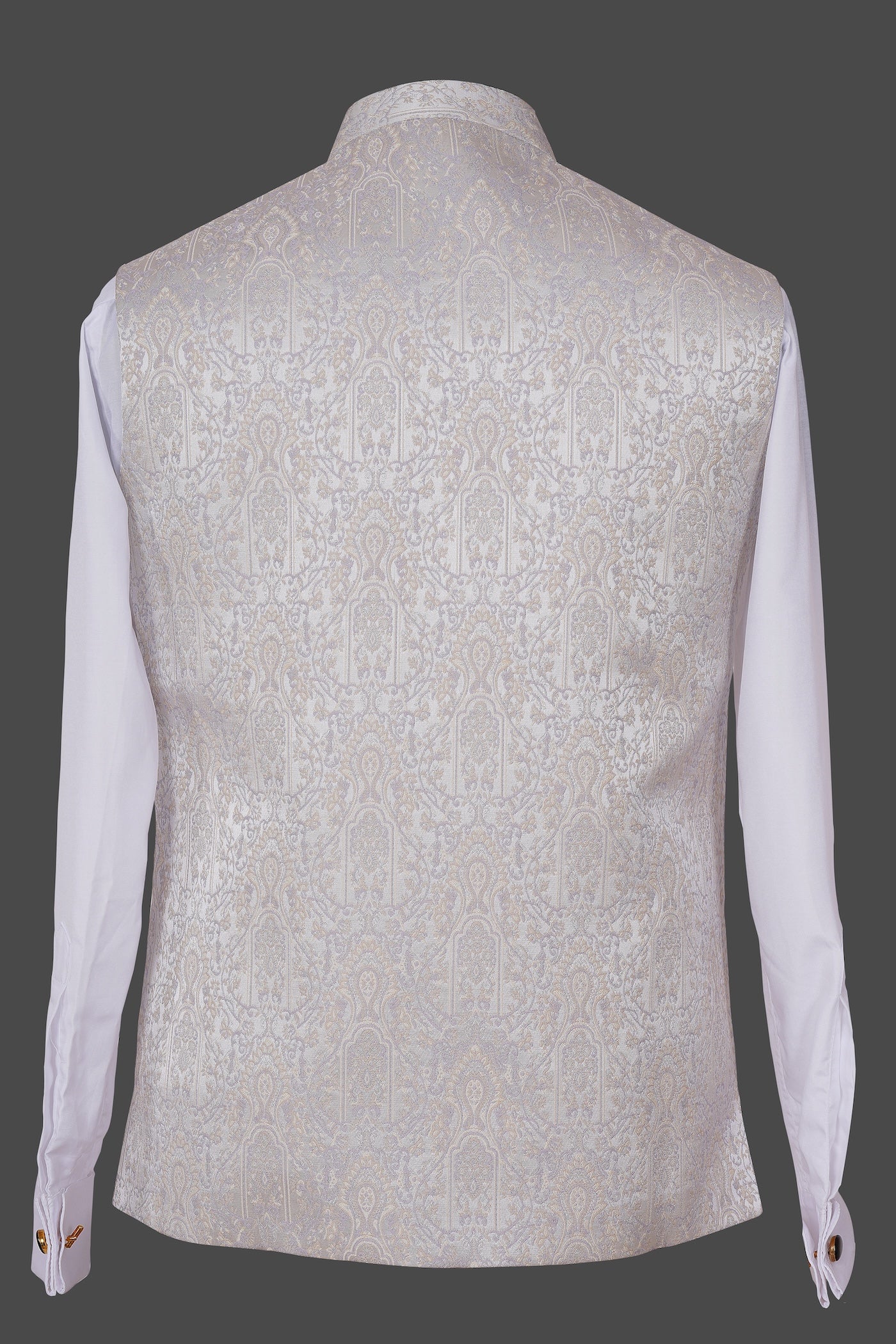 Ivory Cream Paisley Nehru Jacket | Brocade Embroidered Festive Waistcoat