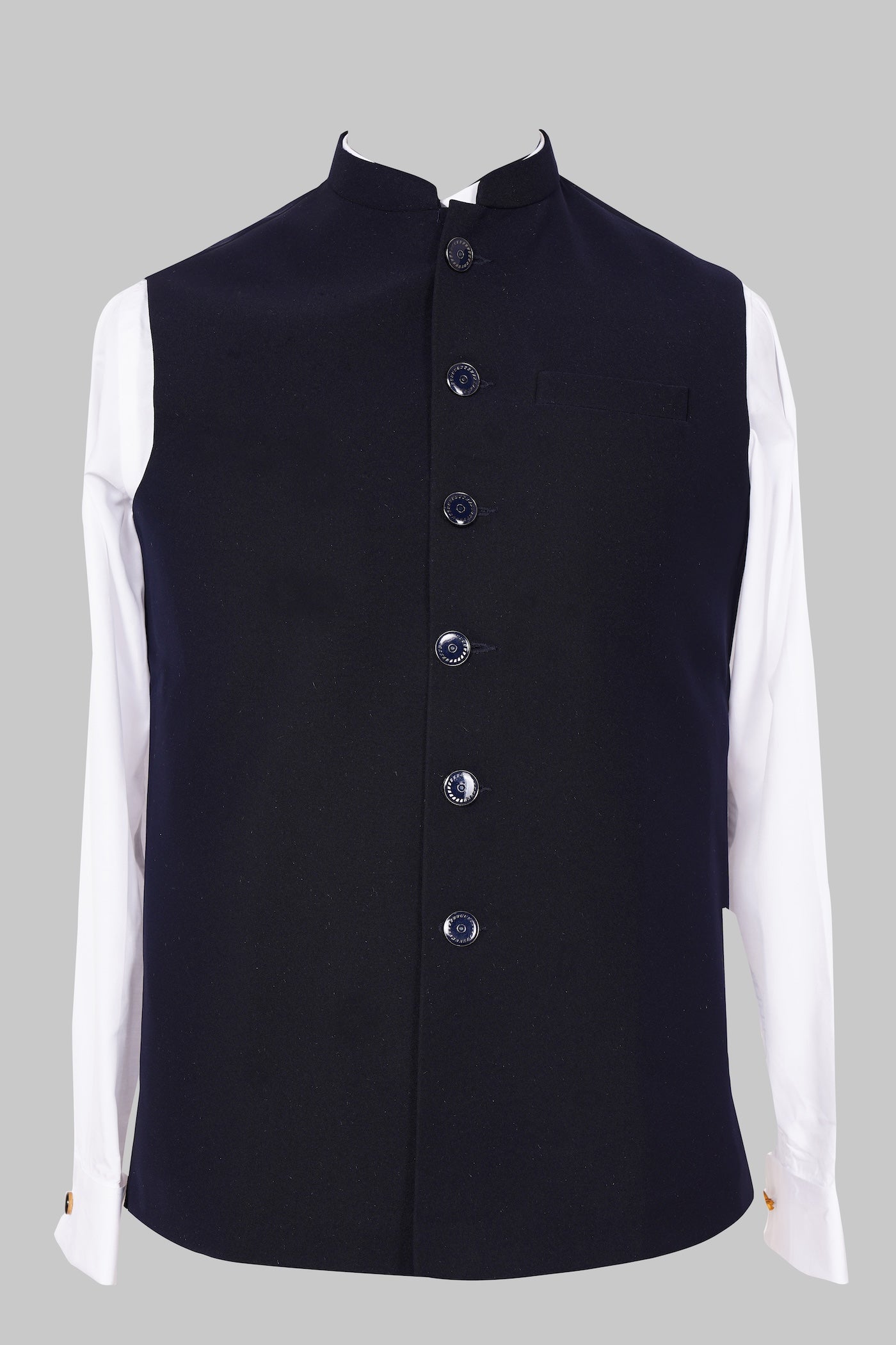 Black Nehru Jacket | Velvet Textured Festive Waistcoat