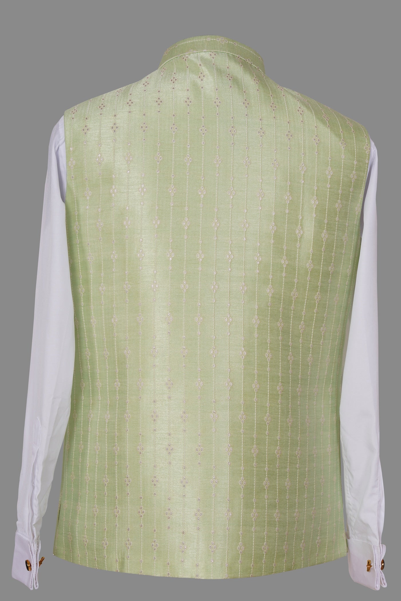 Pistachio Green Nehru Jacket | Embroidered Festive Waistcoat
