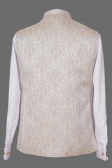 Deep Purple Floral Brocade Nehru Jacket for Men | Luxurious Asian Ethnic Waistcoat