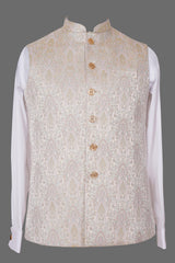 Deep Purple Floral Brocade Nehru Jacket for Men | Luxurious Asian Ethnic Waistcoat