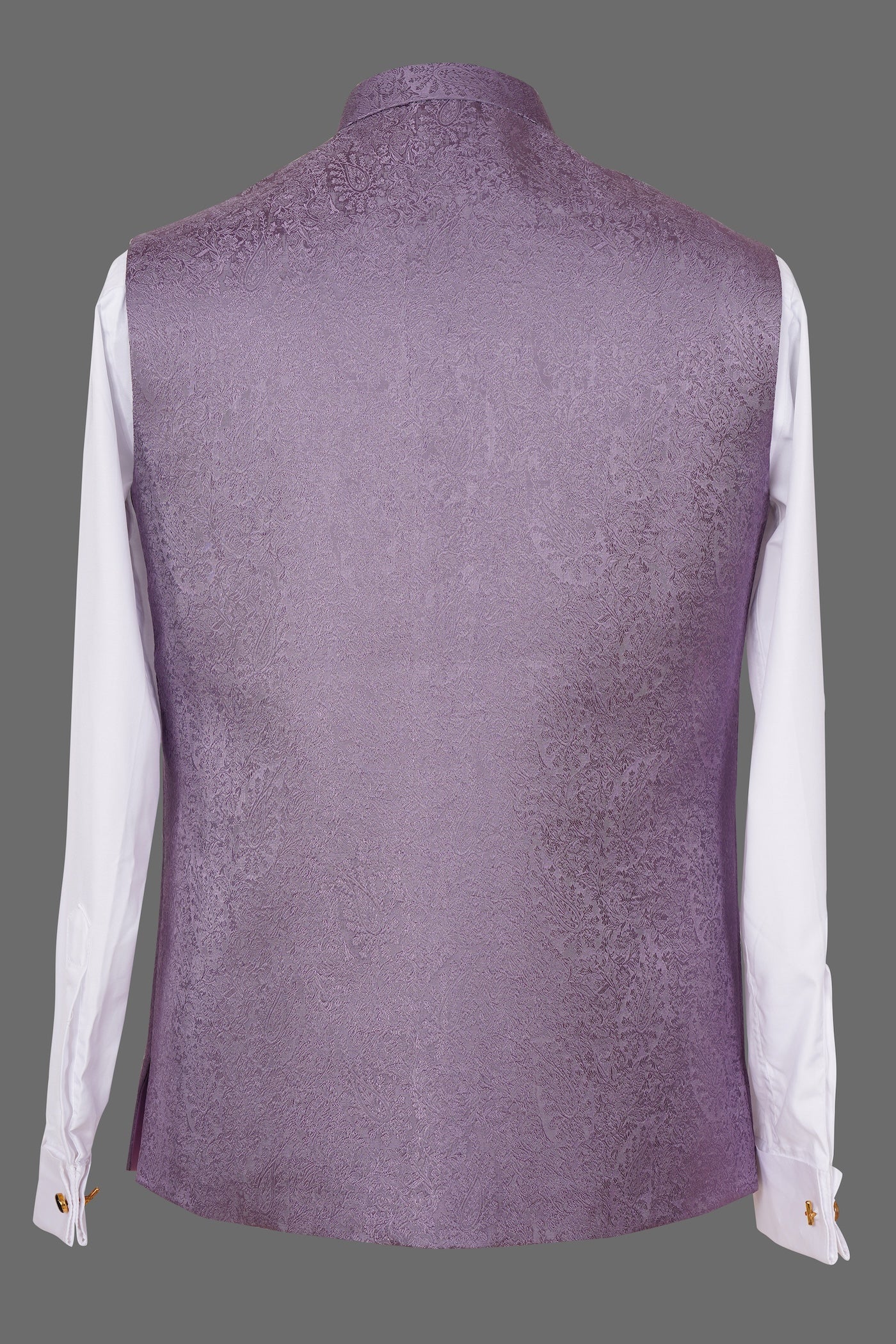 Lavender Purple Paisley Brocade Nehru Jacket for Men | Premium Indian Ethnic Waistcoat