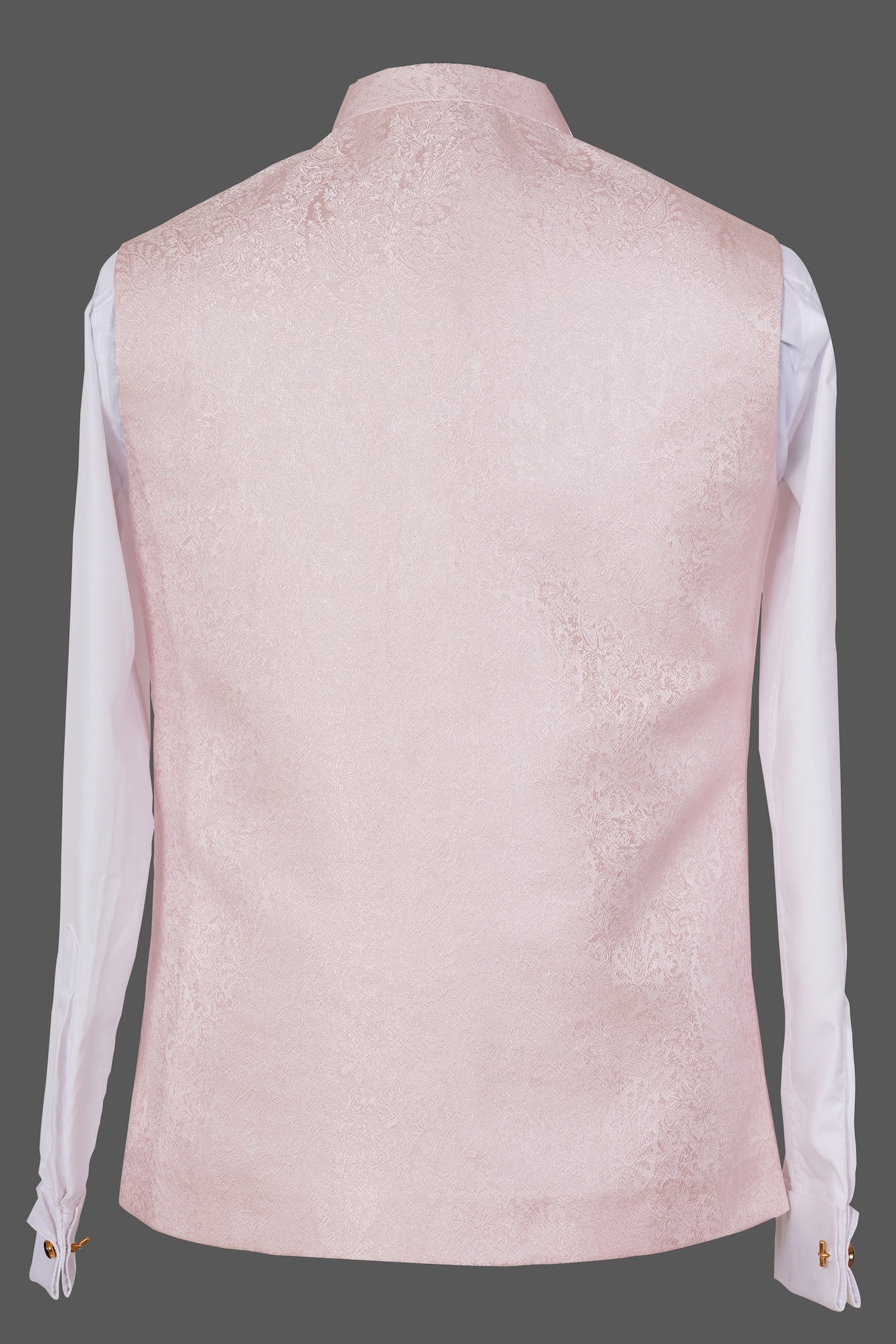 Light Pink Paisley Brocade Nehru Jacket for Men | Premium Indian Ethnic Waistcoat