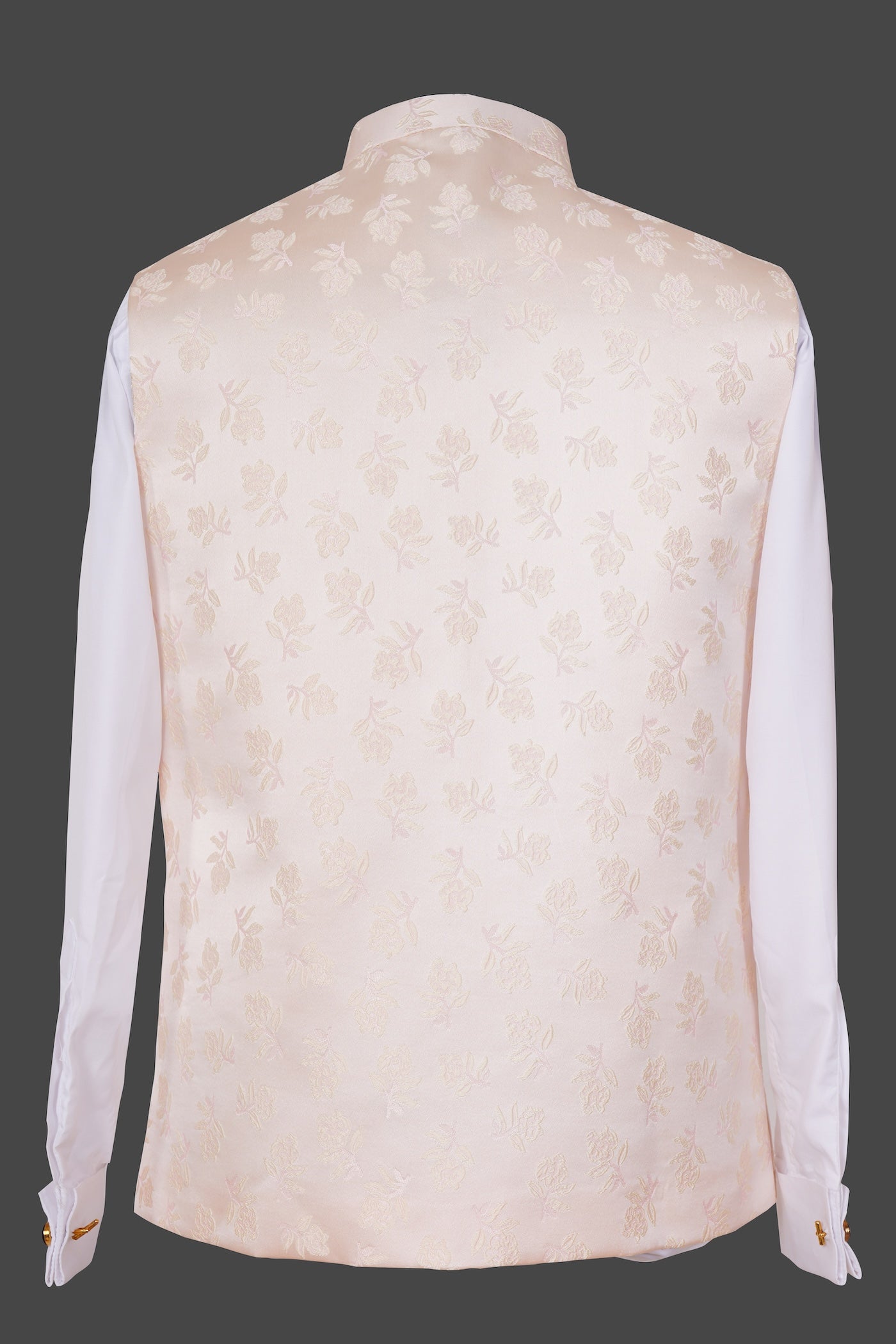 Cream Floral Brocade Nehru Jacket for Men | Premium Indian Ethnic Waistcoat