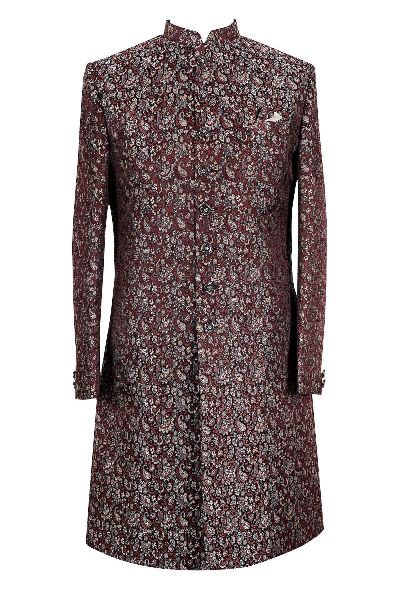 Maroon Paisley Embroidered Sherwani for Men – Premium Wedding & Festive Wear