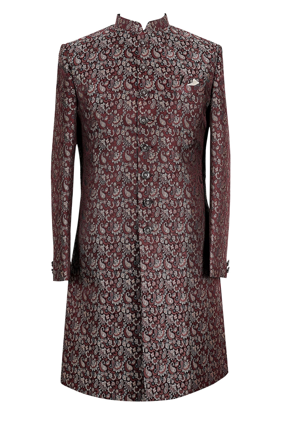 Maroon Paisley Embroidered Sherwani for Men – Premium Wedding & Festive Wear