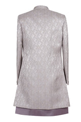 Men's Grey Paisley Jacquard Sherwani Suit