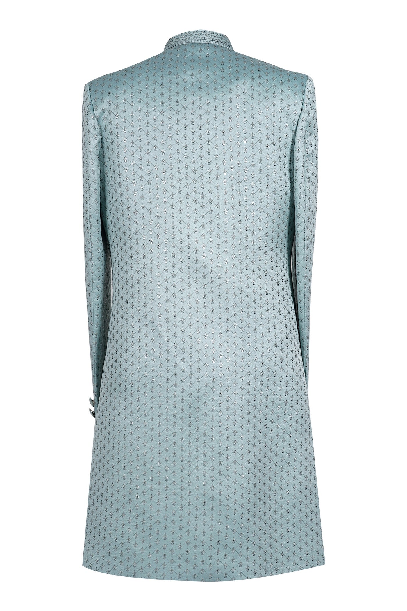 Mint Green Geometric Embroidered Sherwani for Men Wedding