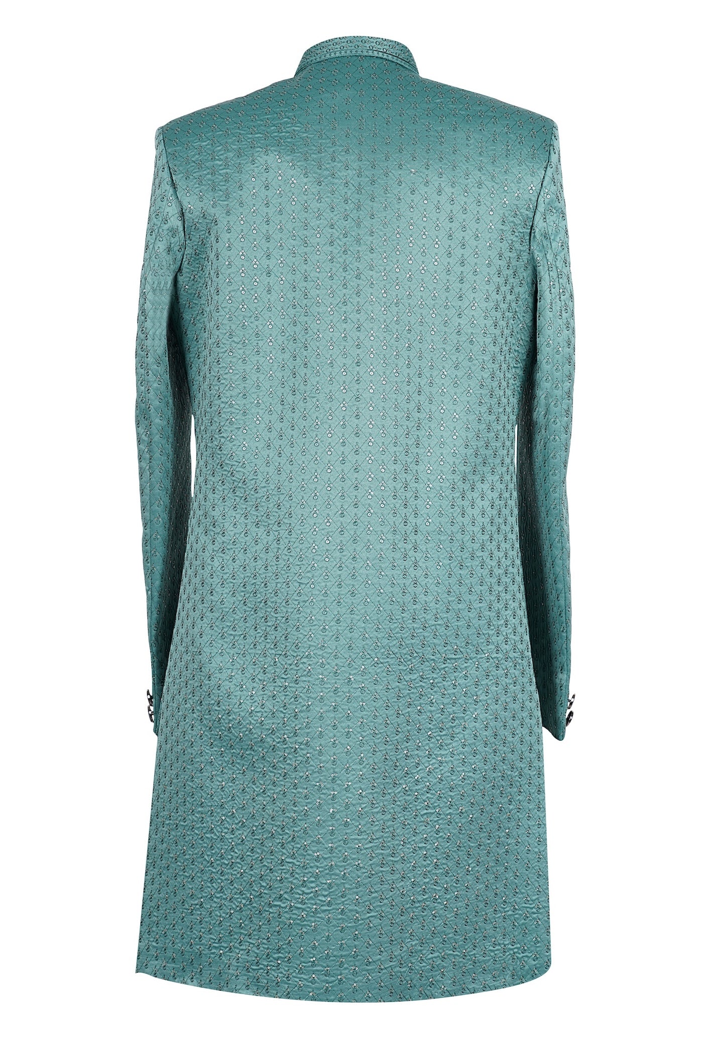 Teal Green Sequin Embroidered Sherwani for Men Wedding