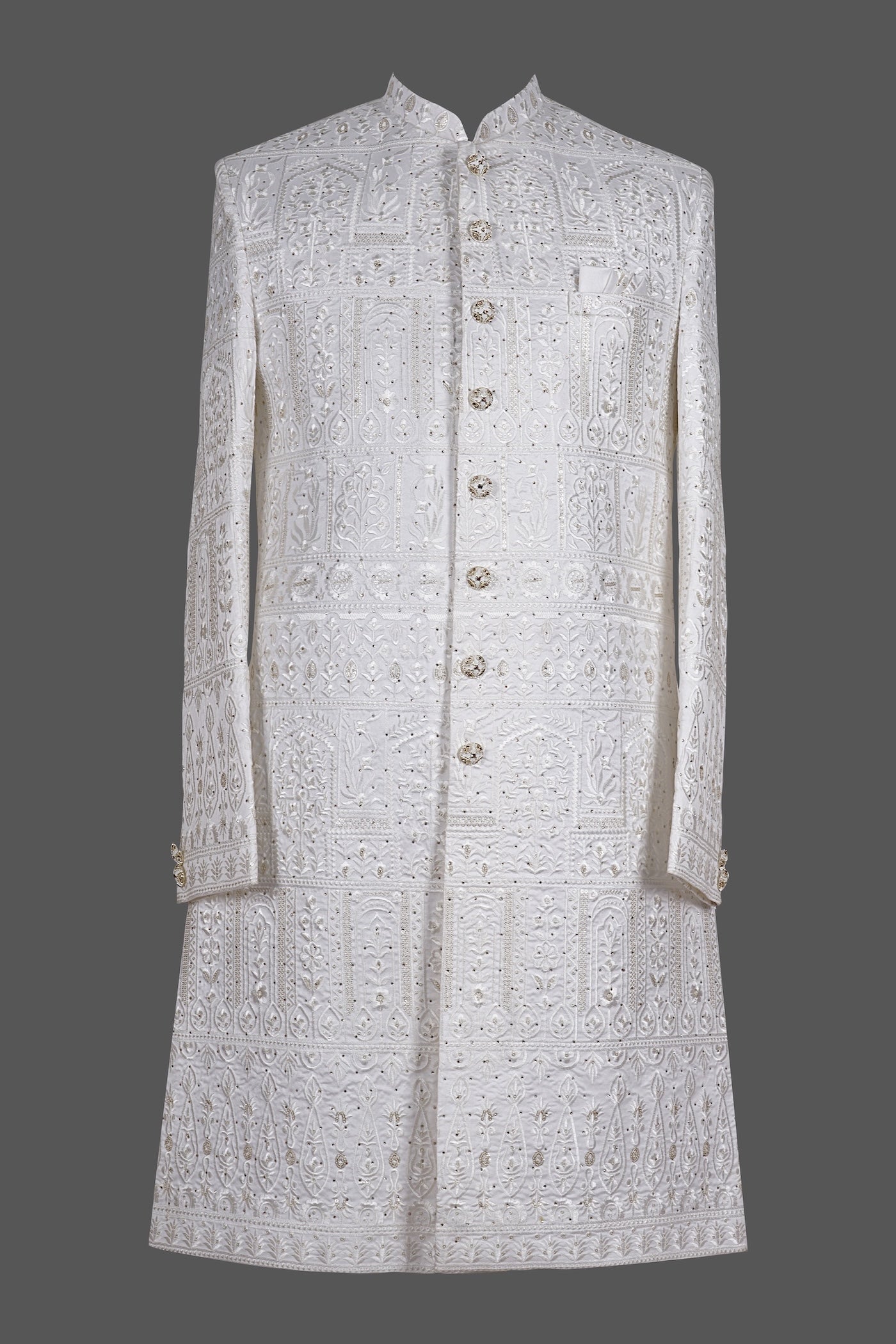 White Embroidered Sherwani for Men | Wedding Groom