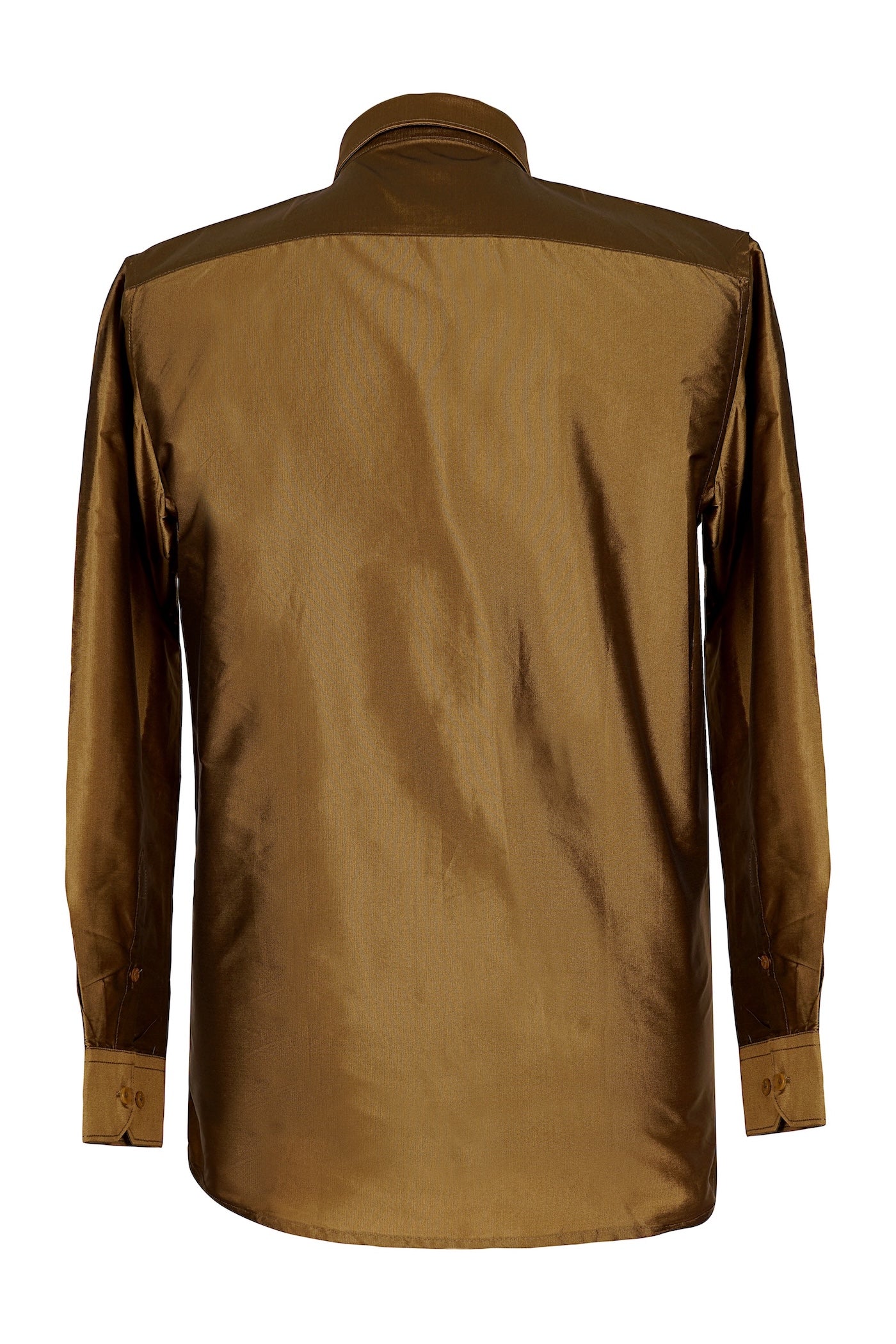 Bronze Gold Satin Shirt for Men | Indo-Western Formal