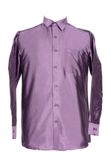 Lavender Purple Satin Shirt for Men | Indo-Western