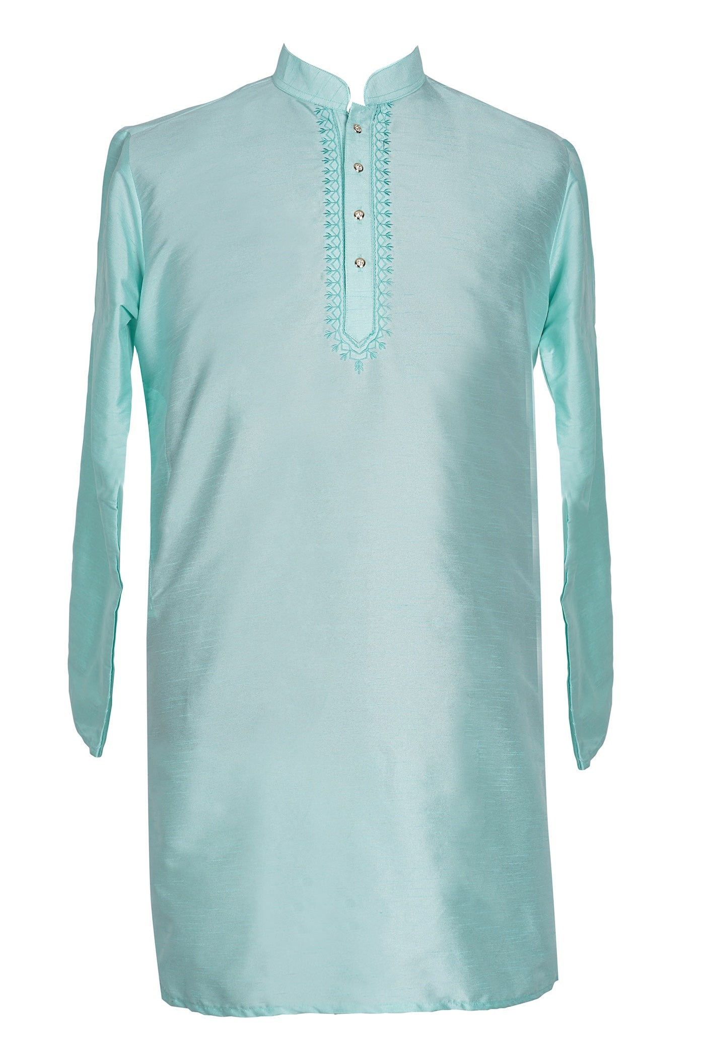 Mint Green Silk Kurta for Men | Indo-Western