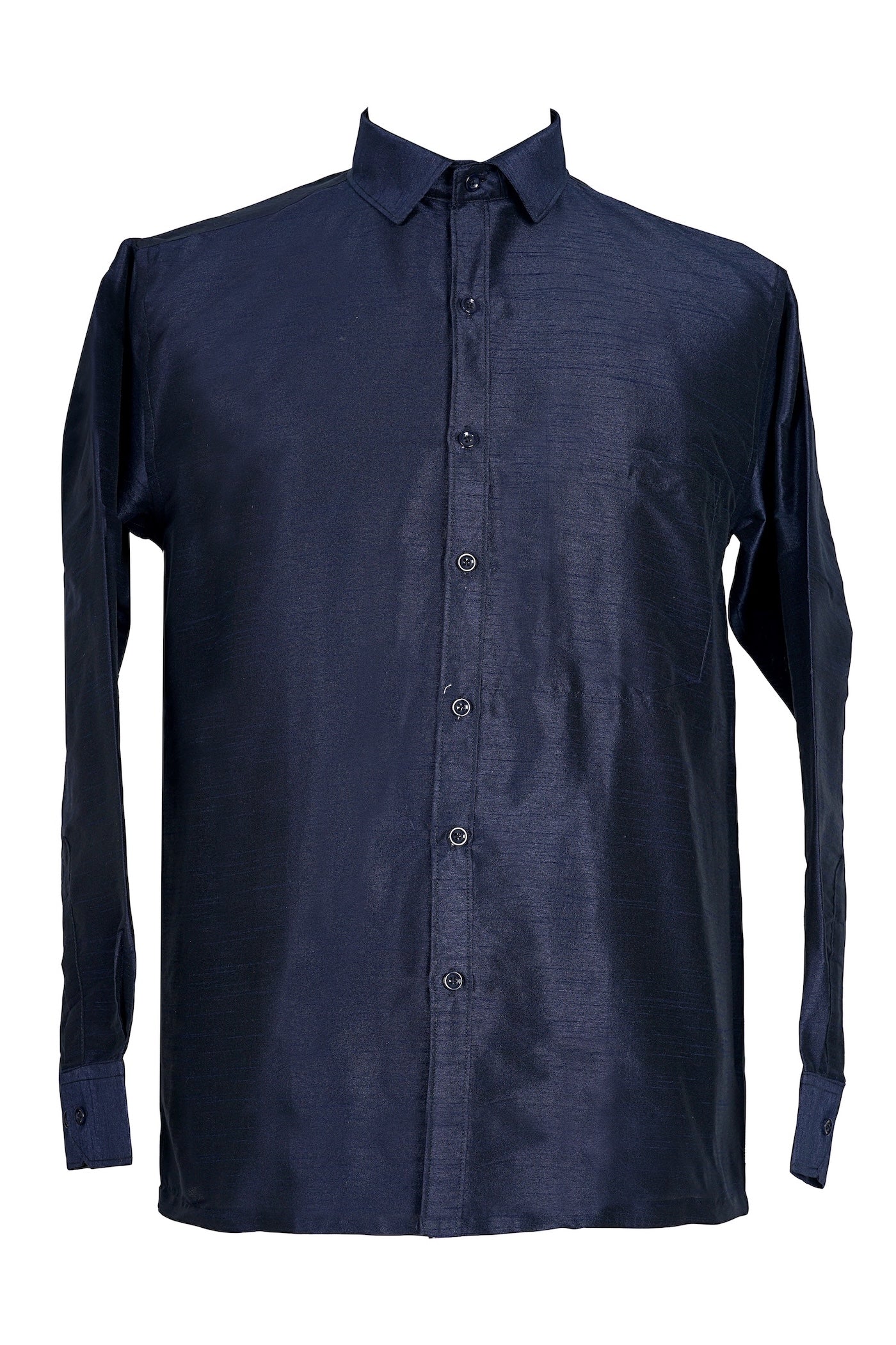 Navy Blue Silk Shirt for Men | Indo-Western Formal