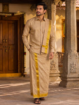 Ashwin Pattern Vastee + Shirt + Salva Set in Pattern Copper