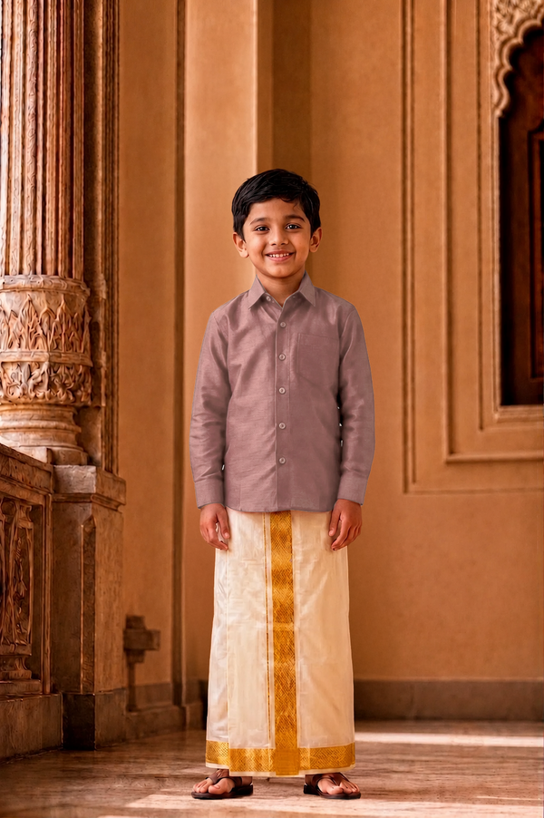 Silk Line Kids Shirt - Regular Fit - Antique Rose (PDS-07)