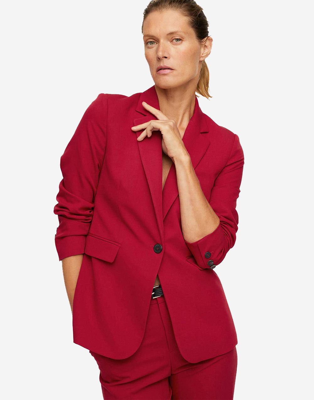 Gathered-sleeve jacket