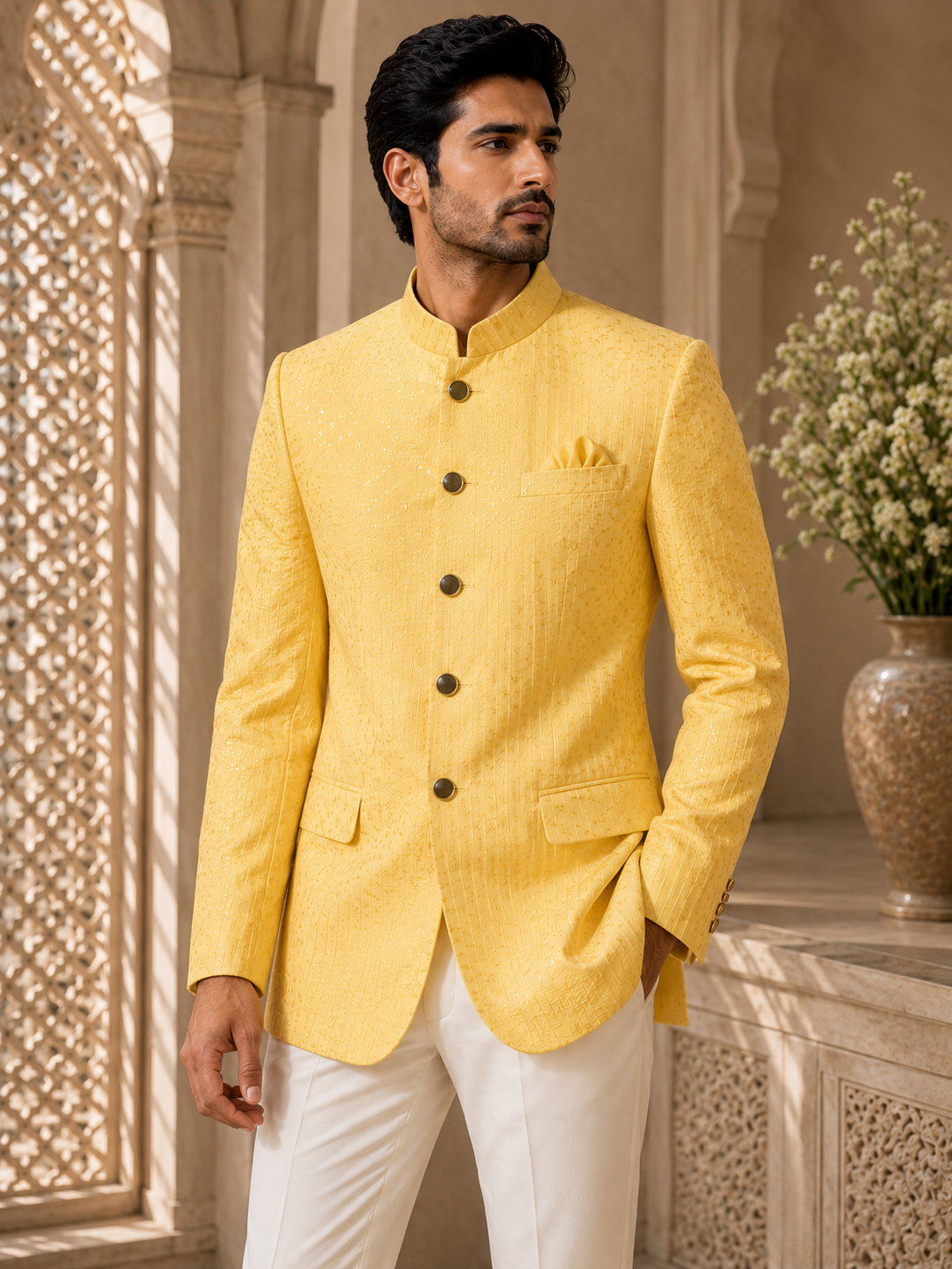 Men’s Golden Yellow Textured
