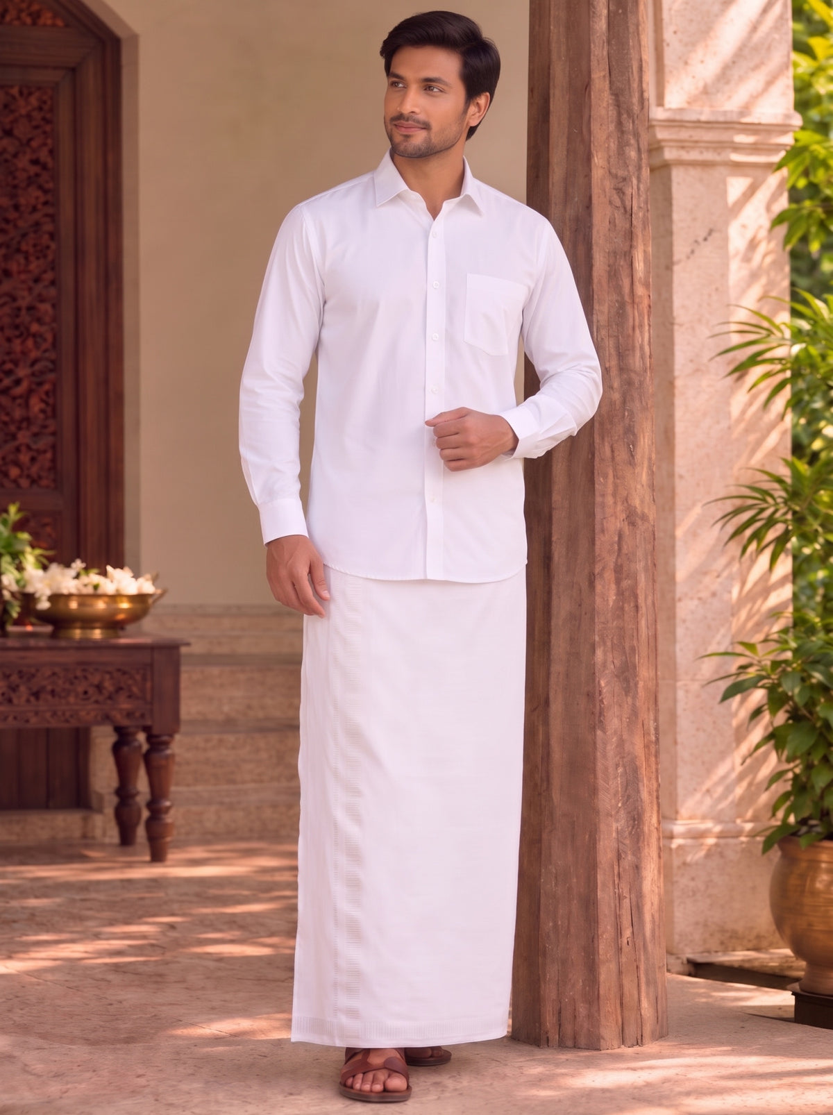 Plain White Unstitched Vastee + Salva Set
