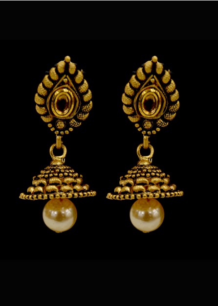 Antique Gold with Pearls Jumkis