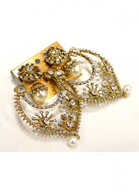 Antique Gold with Pearls Earrings