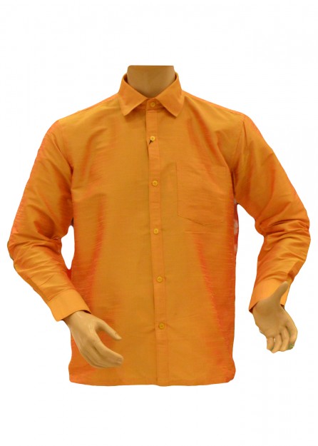 Orange Silk Shirt