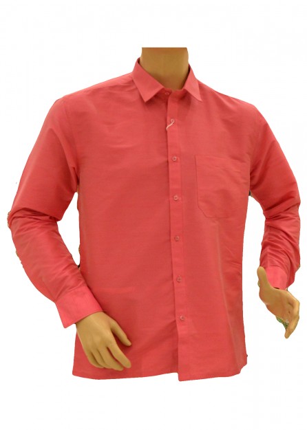 Coral Silk Shirt
