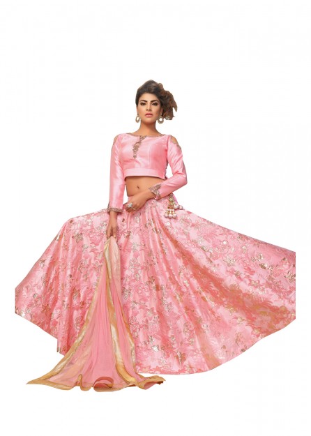 Baby Pink Chaniya Choli-X Large