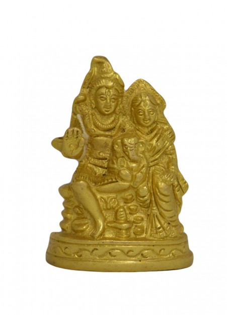 Brass statue of shiva family