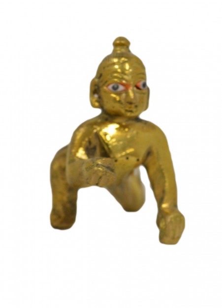 Brass Shree Ladoo Gopal Krishna Statue 