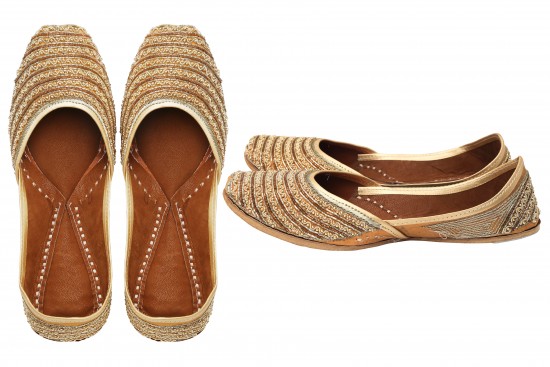 Brown & Gold Sequins Women's mojdi / Shoes