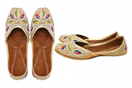 Silver & Multicolor with stone Jodhpuri Women's mojdi / Shoes