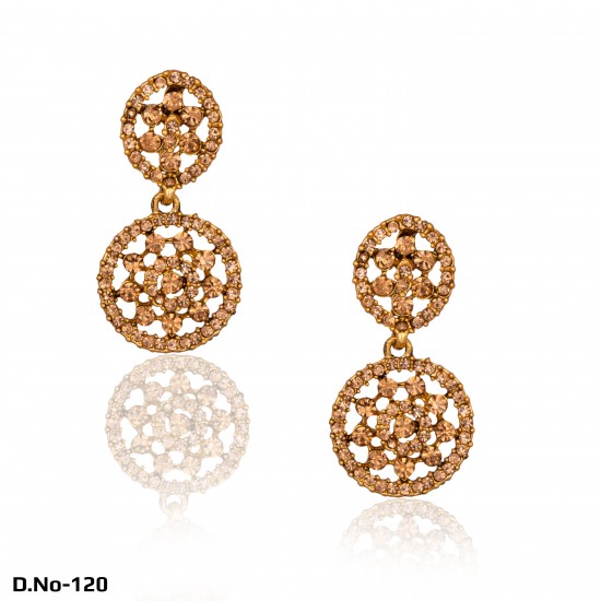 Antique Gold with Golden Stud Earrings