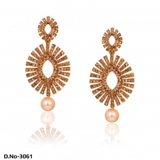 Fancy Gold Plated Pearls Earrings