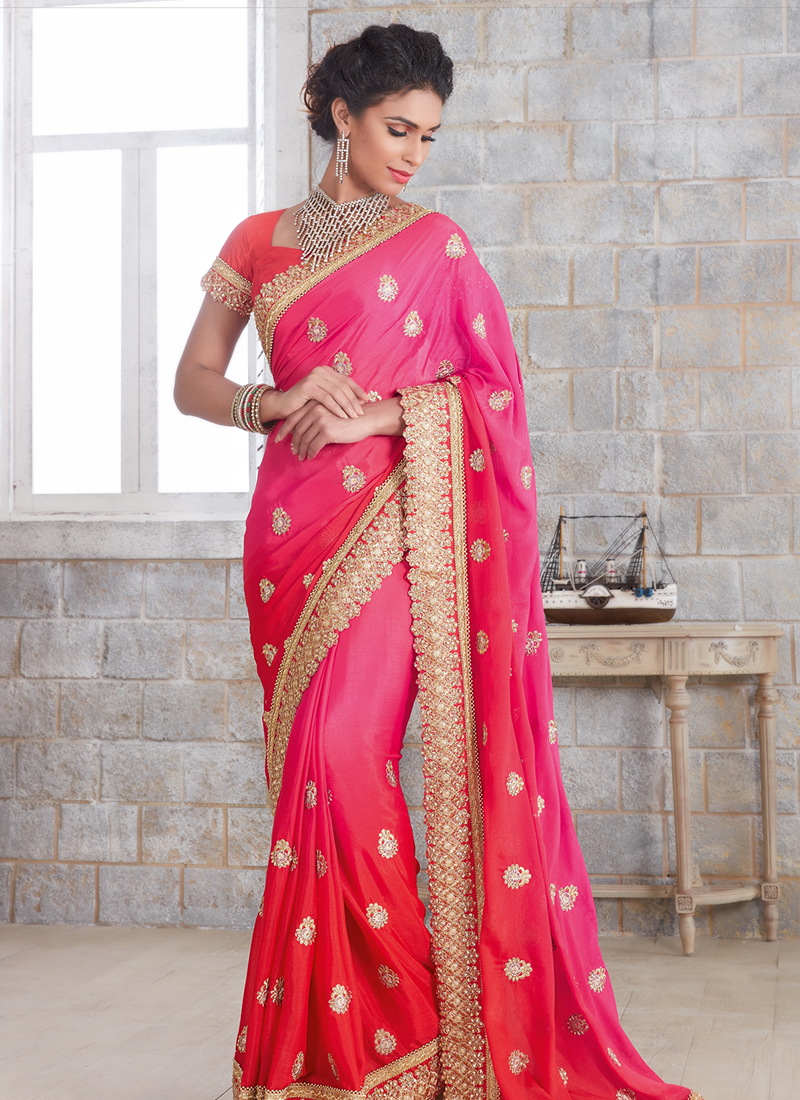 Art Silk Saree in Dual Colour