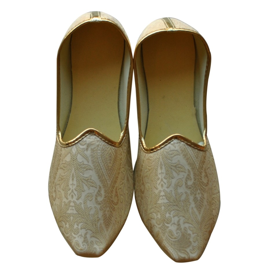 Cream Carpet Brocade With Gold Piping Mojdi/Shoes - Mojdi/Shoes ...