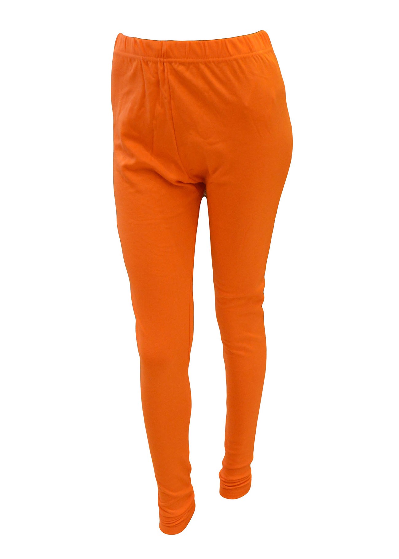 Orange Stretchable Cotton Leggings-Orange-XXXL - Leggings - Womens Wear