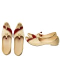 Cream & Red, Gold brocade with rhinestone Men'sMojdi/Shoes