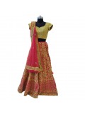 Gold & Pink With Gold Embroidery Lehenga 