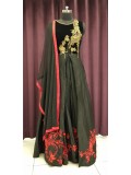 Designer Black  Art Silk Gown With Embroidery