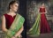 Maroon & Sea Green Color Gown