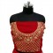 Velvet Red With Gold Embroidery Bridal Lehenga 