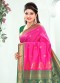 Rani Green Semi Silk Saree With Rich Contrast Blouse Piece