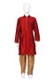Dark Red & Beige Raw Silk With Embroidery Kurta Pyjama
